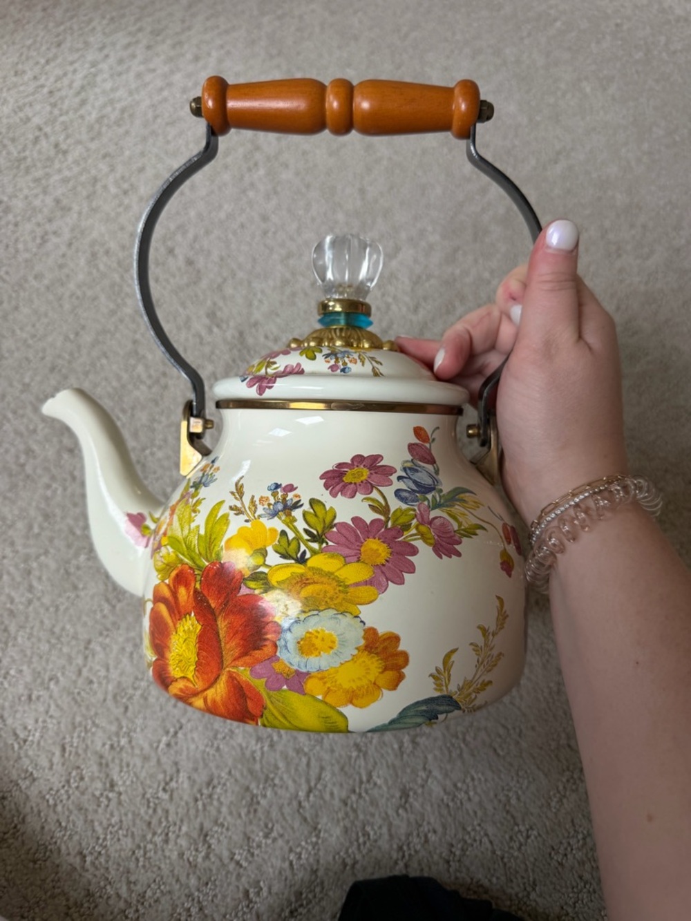 MacKenzie-Childs Flower Market Tea Kettle - Picture 4 of 10